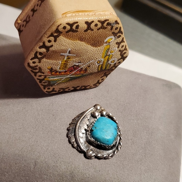 ๐ Genuine turquoise and silver pendant - Picture 2 of 3